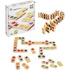 image:imagePlanToys Wooden Veggie amp Fruit Dominoes 5639 Sustainably Made from Rubberwood and NonToxic Paints and Dyes  EcoFriendly PlanWood