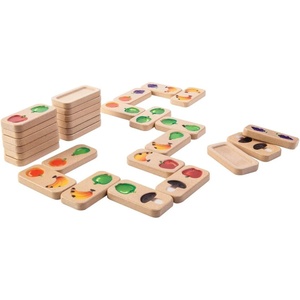 image:imagePlanToys Wooden Veggie amp Fruit Dominoes 5639 Sustainably Made from Rubberwood and NonToxic Paints and Dyes  EcoFriendly PlanWood