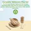 image:imagePlanToys Wooden Classic Tea Set for Montessori Inspired Pretend Play  Social Interaction Communication and Imaginative Role Play  Eco Friendly Wooden Tea Time Set for Creative LearningTableware