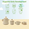 image:imagePlanToys Wooden Classic Tea Set for Montessori Inspired Pretend Play  Social Interaction Communication and Imaginative Role Play  Eco Friendly Wooden Tea Time Set for Creative LearningTea