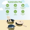 image:imagePlanToys Wooden Classic Tea Set for Montessori Inspired Pretend Play  Social Interaction Communication and Imaginative Role Play  Eco Friendly Wooden Tea Time Set for Creative LearningCooking Utensils