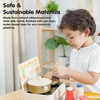 image:imagePlanToys Wooden Classic Tea Set for Montessori Inspired Pretend Play  Social Interaction Communication and Imaginative Role Play  Eco Friendly Wooden Tea Time Set for Creative LearningCooking Utensils