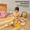 image:imagePlanToys Wooden Classic Tea Set for Montessori Inspired Pretend Play  Social Interaction Communication and Imaginative Role Play  Eco Friendly Wooden Tea Time Set for Creative LearningTableware
