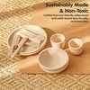 image:imagePlanToys Wooden Classic Tea Set for Montessori Inspired Pretend Play  Social Interaction Communication and Imaginative Role Play  Eco Friendly Wooden Tea Time Set for Creative LearningTableware