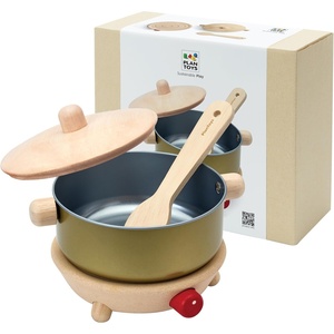 image:imagePlanToys Wooden Classic Tea Set for Montessori Inspired Pretend Play  Social Interaction Communication and Imaginative Role Play  Eco Friendly Wooden Tea Time Set for Creative LearningCookery Set