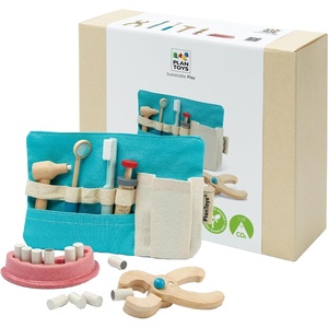 image:imagePlanToys Wooden Pretend Play Doctor Set for Kids with Stethoscope amp SyringeDentist