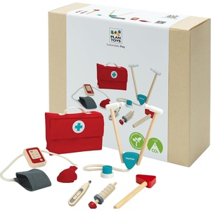 image:imagePlanToys Wooden Pretend Play Doctor Set for Kids with Stethoscope amp SyringeDoctor