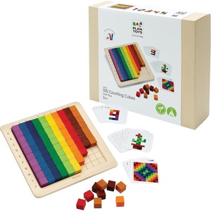 image:imagePlanToys 100 Counting Cubes Wooden Montessori Math amp Sorting Set for Kids100 Counting Cubes