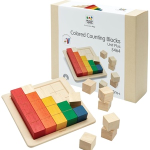 image:imagePlanToys 100 Counting Cubes Wooden Montessori Math amp Sorting Set for KidsColored Counting Blocks