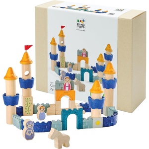image:imagePlanToys Castle Blocks Wooden Montessori Building amp Imaginative Kids PlayCastle Blocks