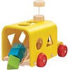 image:imagePlanToys Sorting Bus Pull Toy  Sustainably Made from Rubberwood Featuring OrganicPigment Coloring and WaterBased Dyes with 3 Colorful Shapes and PullAlong Bus