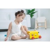image:imagePlanToys Sorting Bus Pull Toy  Sustainably Made from Rubberwood Featuring OrganicPigment Coloring and WaterBased Dyes with 3 Colorful Shapes and PullAlong Bus