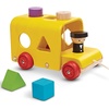 image:imagePlanToys Sorting Bus Pull Toy  Sustainably Made from Rubberwood Featuring OrganicPigment Coloring and WaterBased Dyes with 3 Colorful Shapes and PullAlong Bus