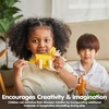 image:imagePlanToys DIY Triceratops Wood Dinosaur Toy for Kids  STEM Learning Construction Kit with Rubber amp Wood Parts  Educational Toy with Flashcard for Logical Thinking Creativity amp Motor Skills
